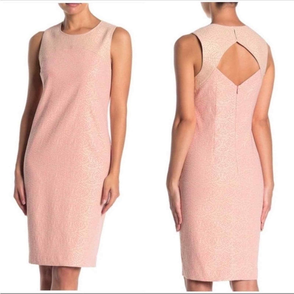 Trina Turk Dress Womens 10 Metallic Jacquard Party Cocktail Coquette Glam Luxury